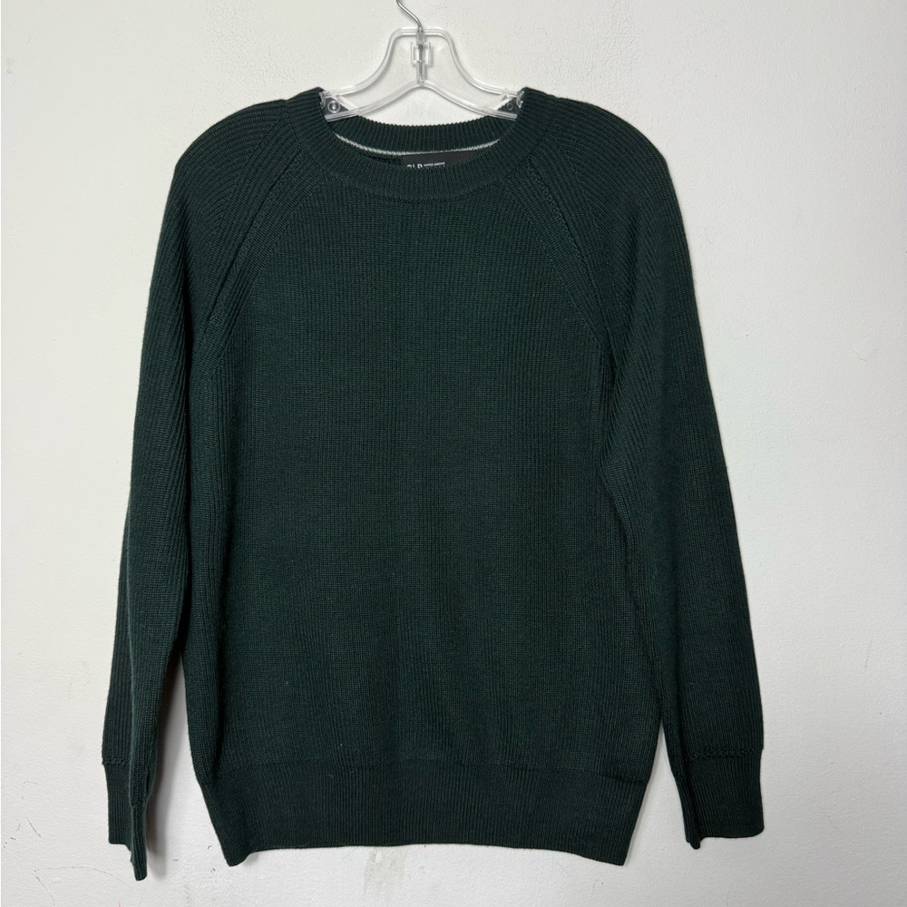 Green Label Relaxing United Arrows GLR Mens Green Knit Crew Neck Sweater, Size S